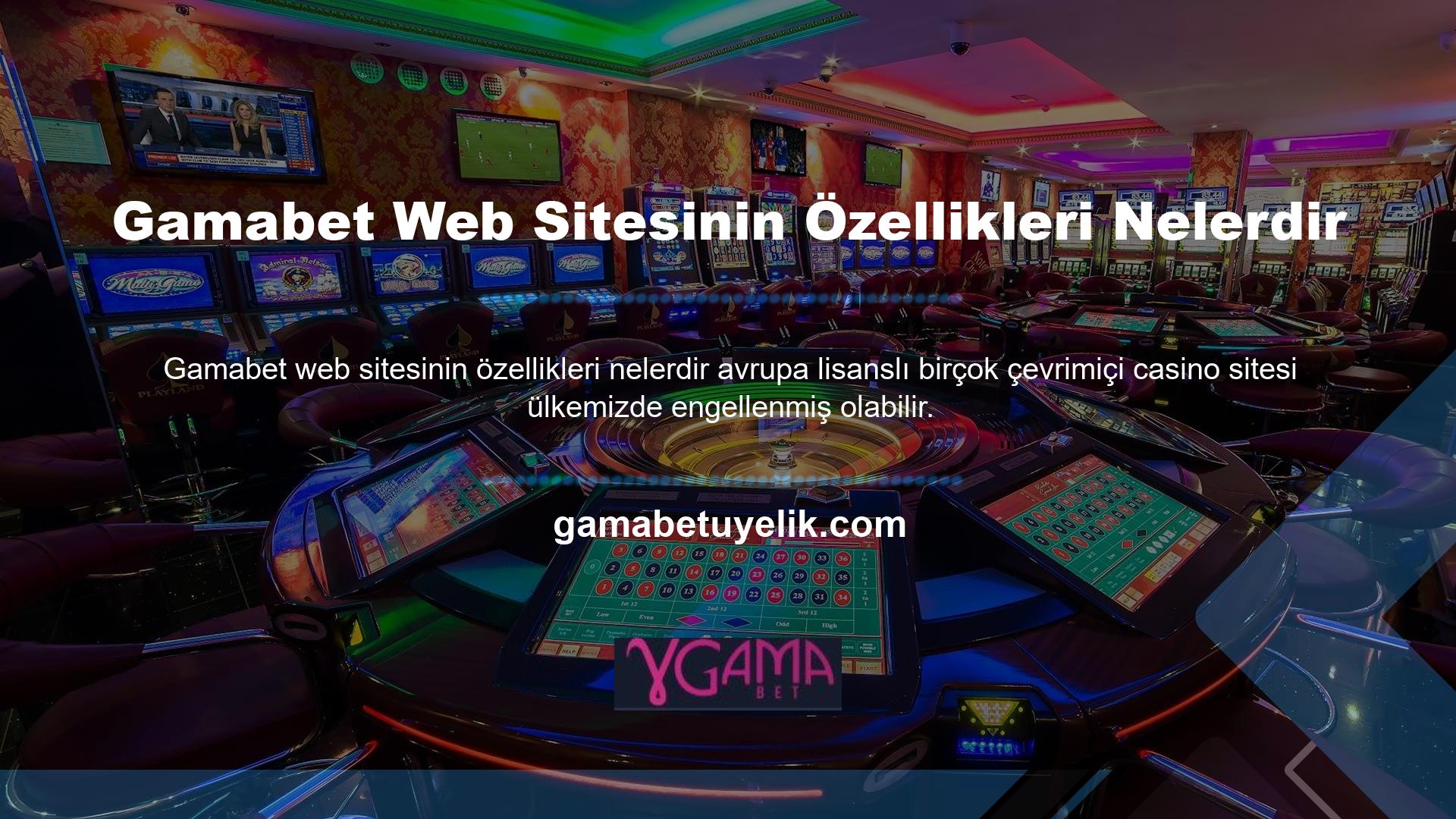 Diğer lisanslı Avrupa casino siteleri gibi Gamabet casino sitesi de alan adını değiştirerek bunu engellemektedir